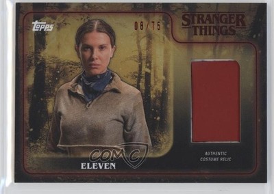 2025 Topps Stranger Things Relics Yellow /75 Millie Bobby Brown Eleven #1-R 1b0s