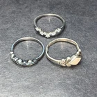 STERLING SILVER 925 Lot Ring W71 Size 8 Crown Vintage Elegant Fashion Blue Love