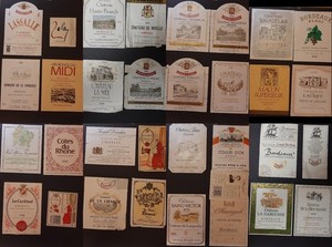 y(W-703) FRANCE (50) Genuine Vintage French wine labels ALL PICTURED