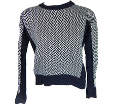 Lululemon Women s 4 Sweater Yogi Crew Pullover Merino Wool Black White High Low