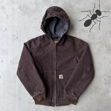 Carhartt YOUTH J159 DKB brown hooded work wear jacket
