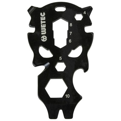 Dönges Key-Tool Skull 9-in-1, mit Wetec Logo (Schlüsselanhänger Multitool)