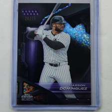 2026 Topps Chrome Black Jasson Dominguez New York Yankees Purple #110 24/75