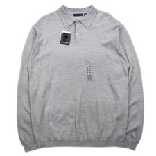 consensus merino wool knit polo shirt sweater XL gray wool Unused