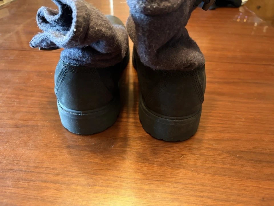Botas Timberland azul marinho lã e couro fecho alternado tamanho 12 NOVAS - Imagem 3 de 4