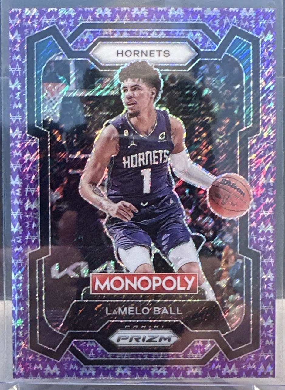 2023 Prizm Monopoly Lamelo Ball Purple Millionaire Shimmer /50 Hornets #13 SSP
