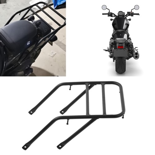 _Motorcycle Rear Luggage Cargo Carrier Rack Support Black Steel For Rebel - Afbeelding 21 van 23