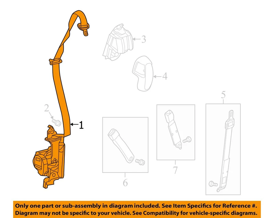 Seat Belt Front 4 Door Bench Seat Driver Fits 13-23 DODGE 3500 PICKUP 2032137 Foto 3 de 4