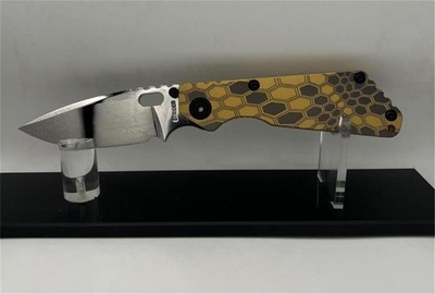 *NIB*STRIDER KNIVES SNG STYLE TITANIUM SNAKE SCALE''3.50'' MIRROR FINISH*M-390*