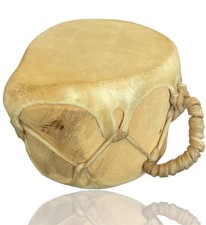 Vintage Native American Rawhide Tribal Brown Drum Handmade 5.25 x 4In Pow Wow