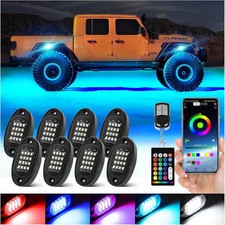 8 Pods Segmented RGB LED Rock Lights for Trucks Golf Cart Offroad Pickup SUV UTV