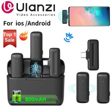 Ulanzi J12 Wireless Lavalier Microphone Audio Video Recording Mini Mic Plug