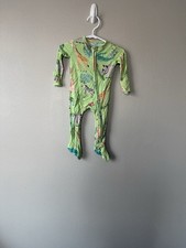 Posh Peanut Green Safari Infant Baby Bamboo Footie Pajamas Sleeper Size 0-3