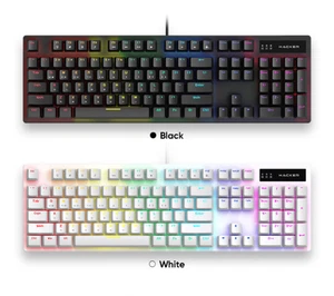 ABKO K560 Clavier de jeu mécanique Rainbow LED Interrupteur linéaire rouge tactile brun