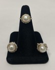 14k Yellow Gold Pearl CZ Ring & Pearl CZ Earring Set 10.8g size 6.5 — photo 9
