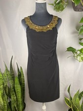 Lauren Ralph Lauren Black Cocktail Dress With Gold Disc Embellishments