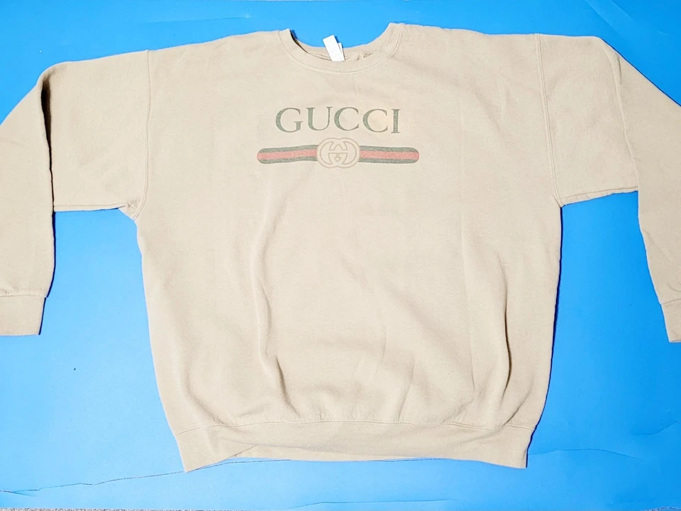 Sudadera De Colección Gucci Cuello Redondo Bota Adulto XL Jerzees Suéter Años 90  Foto 2 de 4