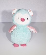 Carter's Baby OWL Floral Ears  Wings Teal Aqua Stuffed Animal Plush Toy 8" GUC