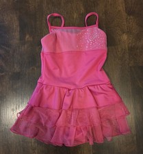 Bloch Dance Leotard Tutu Dress Pink Rhinestones Child 6X/7