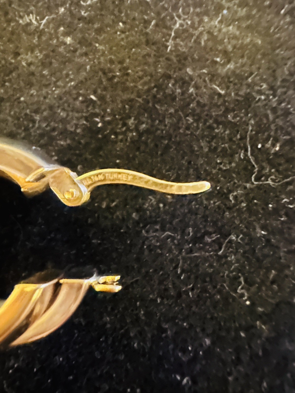 14K Solid Two Tone Gold Double Round Medium Hoop … - image 6