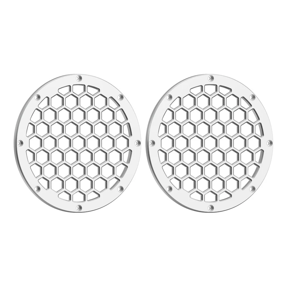 Parrillas de altavoz Advanblack cromadas CNC aluminio HEX 6,5"" para carenado inferior Harley Foto 4 de 4