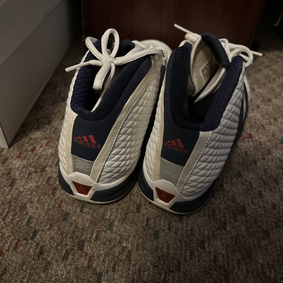 Rare 2004 Adidas KG 1 Kevin Garnett WHITE/BLUE MVP Size 10½ READ