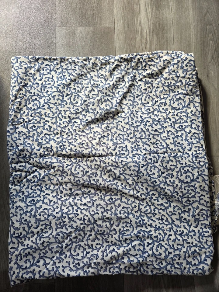 Funda nórdica reversible de algodón azul y blanco floral Waverly Fieldcrest King Foto 2 de 4