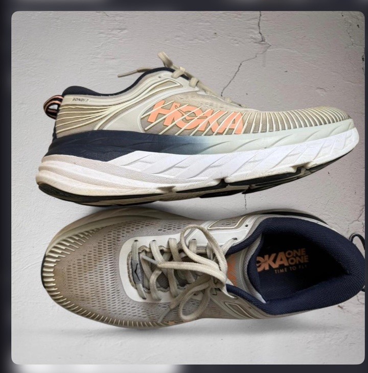 Hoka One One Bondi 7 Women’s Size 8.5 Gray Blue Pink Athletic Shoes Sneakers thumbnail 2