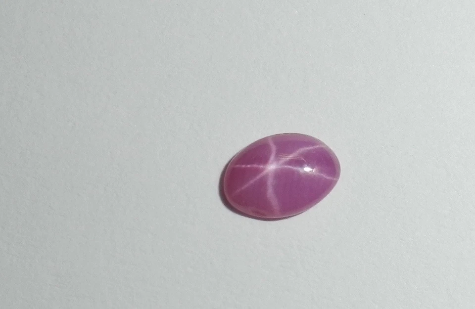 Opaque Star Ruby Oval 6x4 mm Cabochon 6 Rayed Lab-created Stone 3 piece Lot - Image 2 of 4