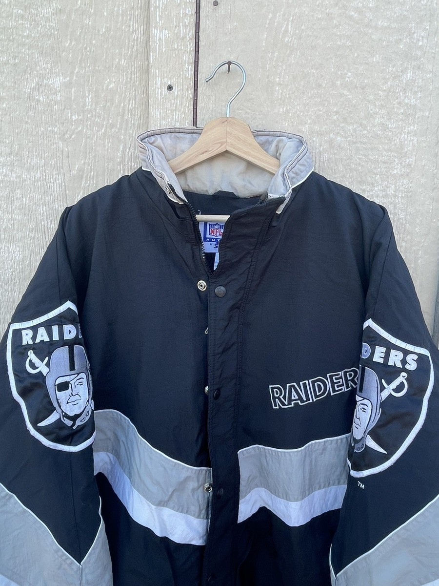 Vtg 90s Starter Los Angeles Oakland Raiders NFL Full Zip Jacket