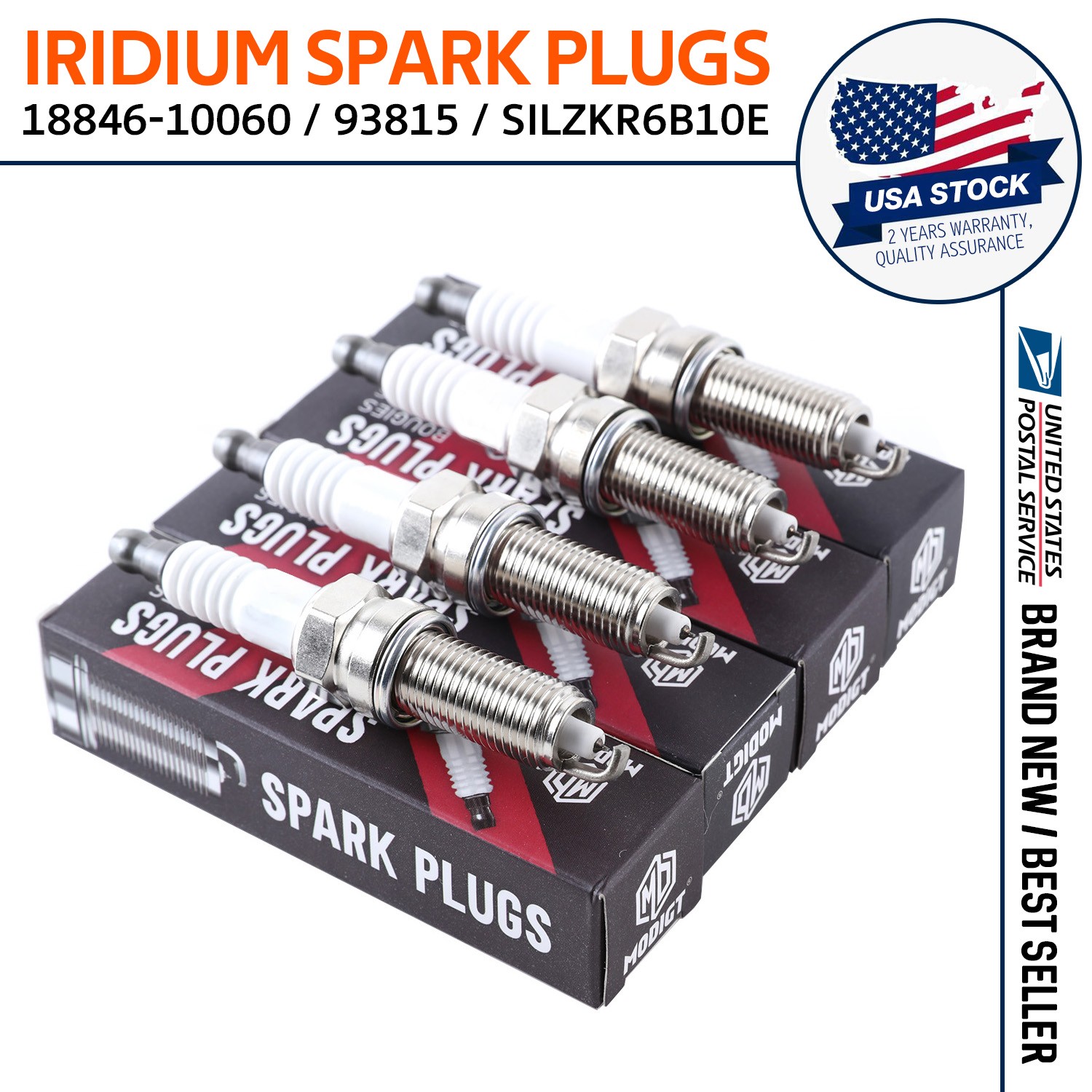 4PCS Iridium 18846-10060 SILZKR6B10E Spark Plugs For Hyundai ACCENT KIA SOUL OEM