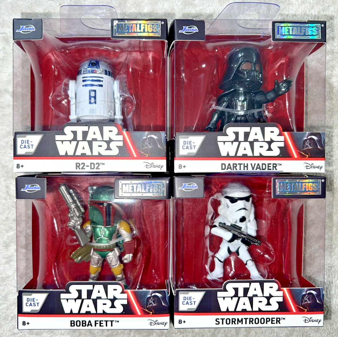 JADA METALFIGS STAR WARS DARTH VADER / R2-D2 / STORMTROOPER / BOBA