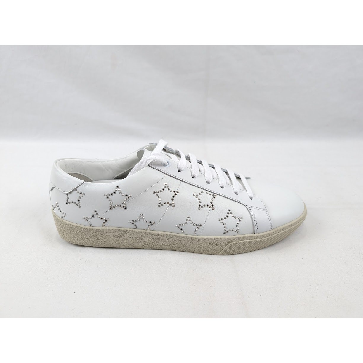 Sneakers basse Saint Laurent Paris SL 06 Star Merid effetto bianco nuove con etichette 42