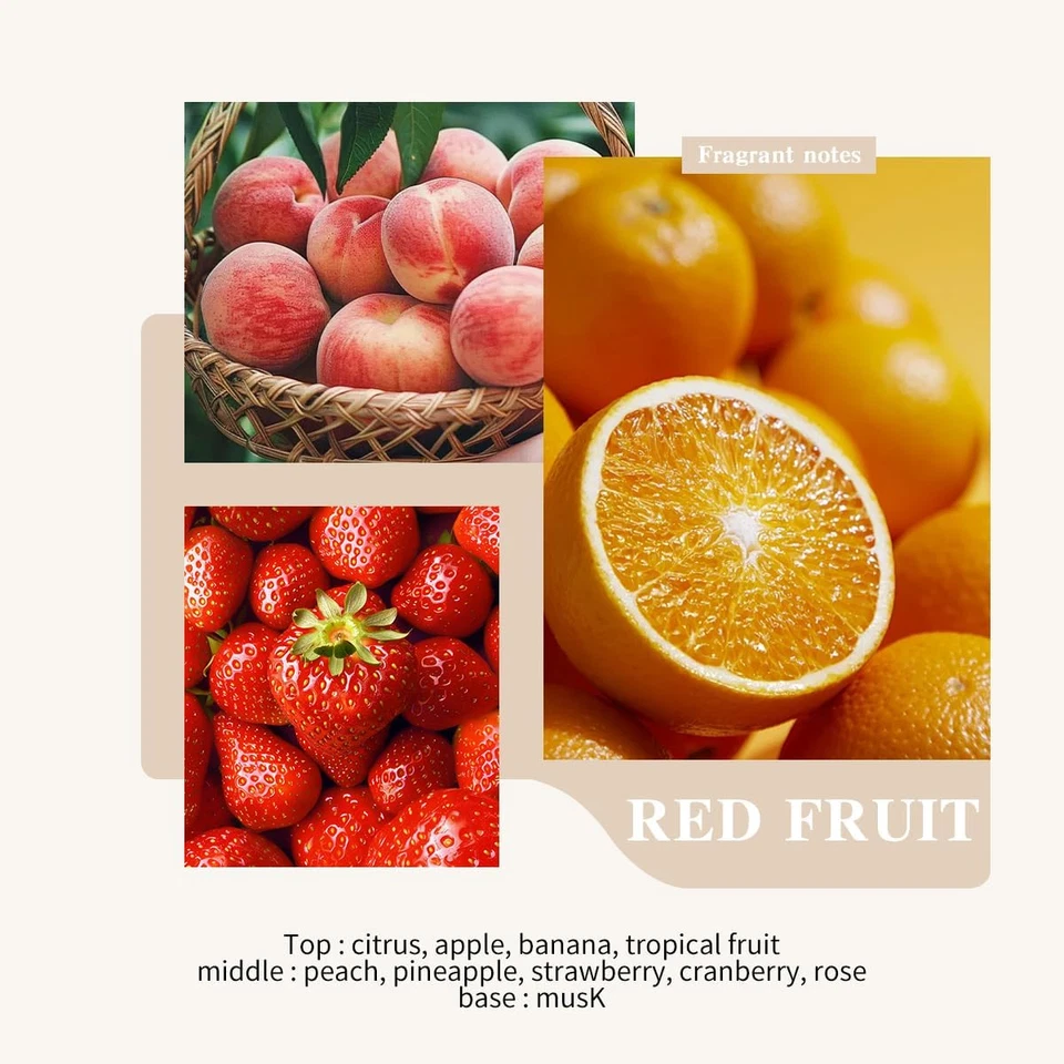 Reed Diffuser Set - 3.38 Fl Oz Red Fruit Premium Scented Oil with Preserved Baby - Image 2 of 4