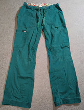 KOI Women s Green Drawstring Cargo Medical Scrub Pants / Size Small