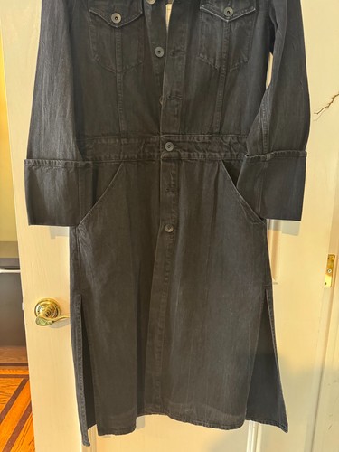 NEU Helmut Lang schwarzer Trenchcoat mit Bündchen Gr. M Seitenschlitz Langarm - Bild 7 von 10