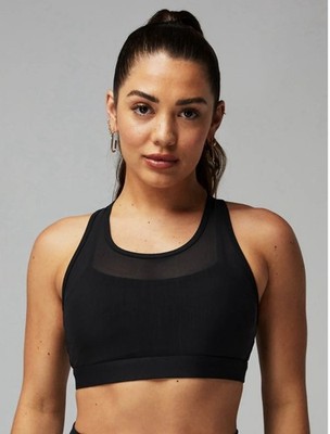 Fabletics No Bounce High Support Bra | Racerback | L | Iconic Black | NWT