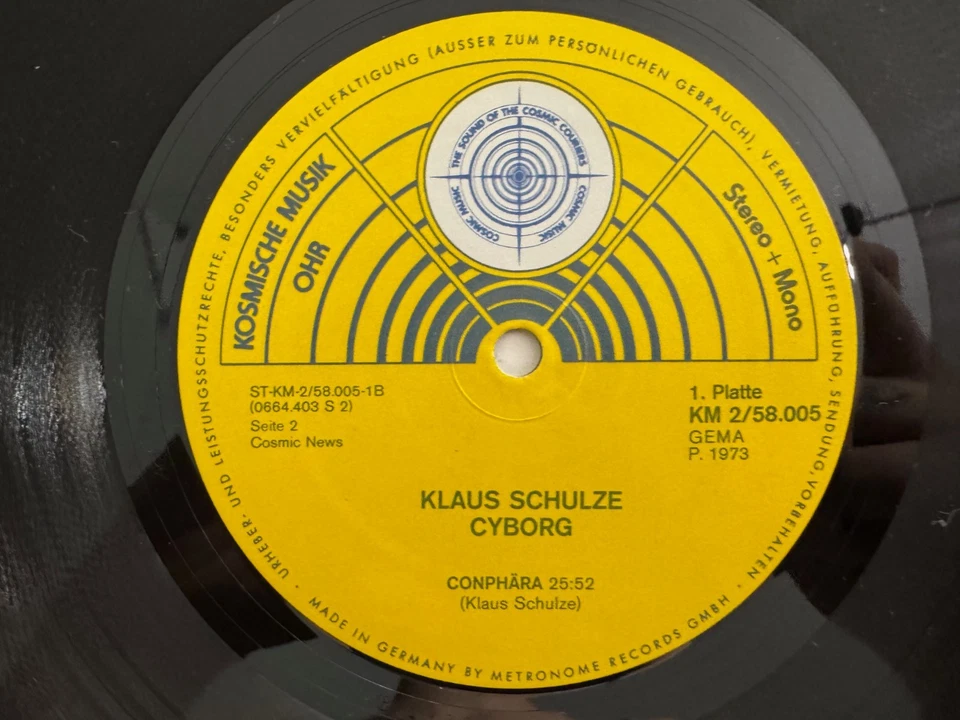 Klaus Schulze LP "Cyborg" Kosmische Musik ~ 1973 1st Press German Prog Psych NM Foto 4 de 4