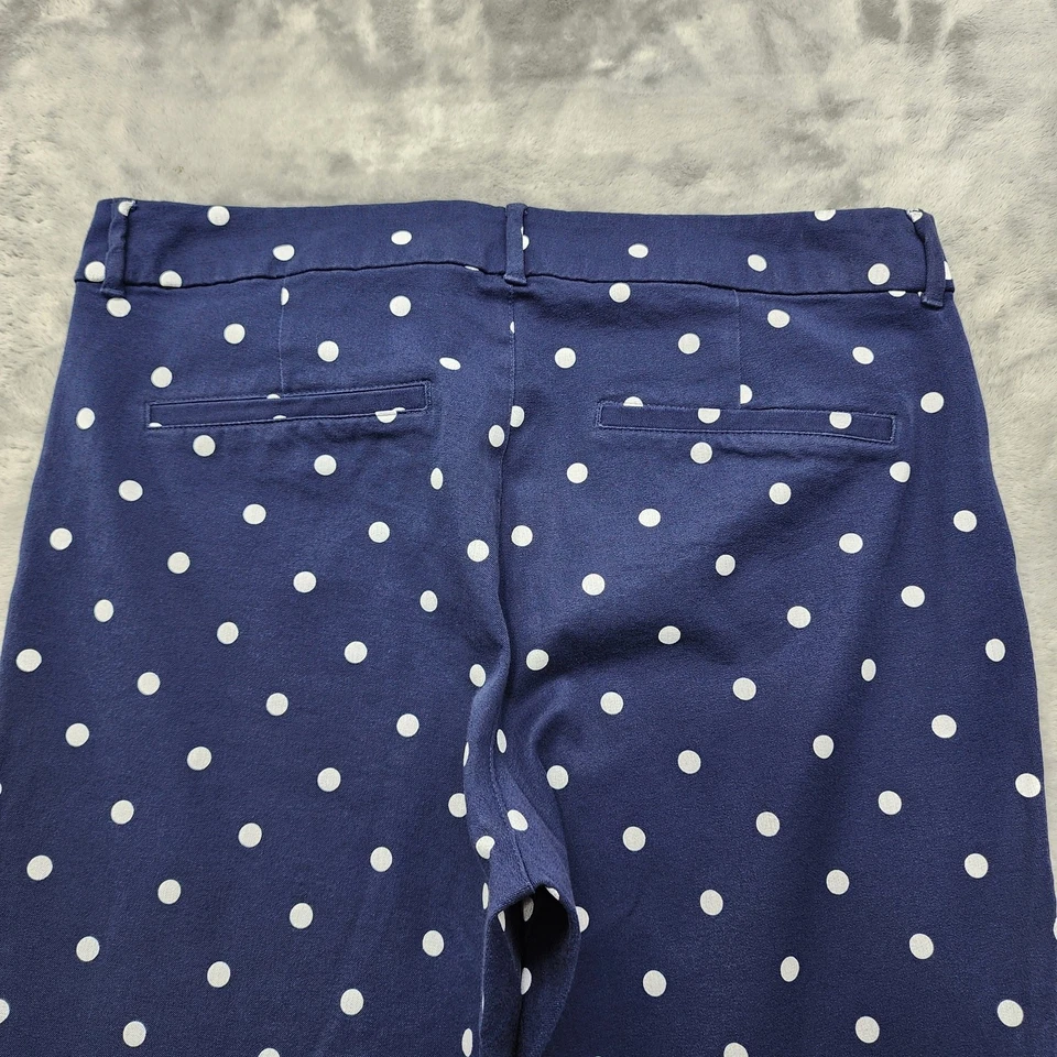 Old Navy Pants Womens 14 Blue White Polka Dot High Rise Pixie Ankle Stretch - Image 3 of 4