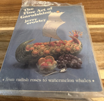Vintage The Fine Art of Garnishing Jerry Crowley Book Tool Set Fruit Carving