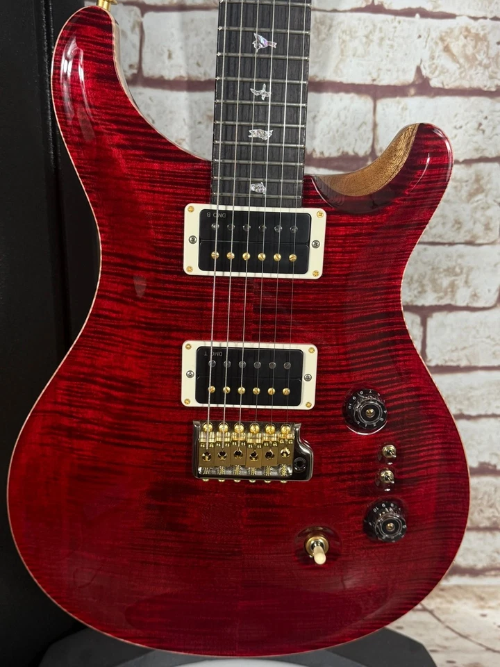 PRS Wood Library-Modell Custom 24-08 Red Tiger - 10 Top- Pink Heart Centers/Spar - Bild 3 von 4