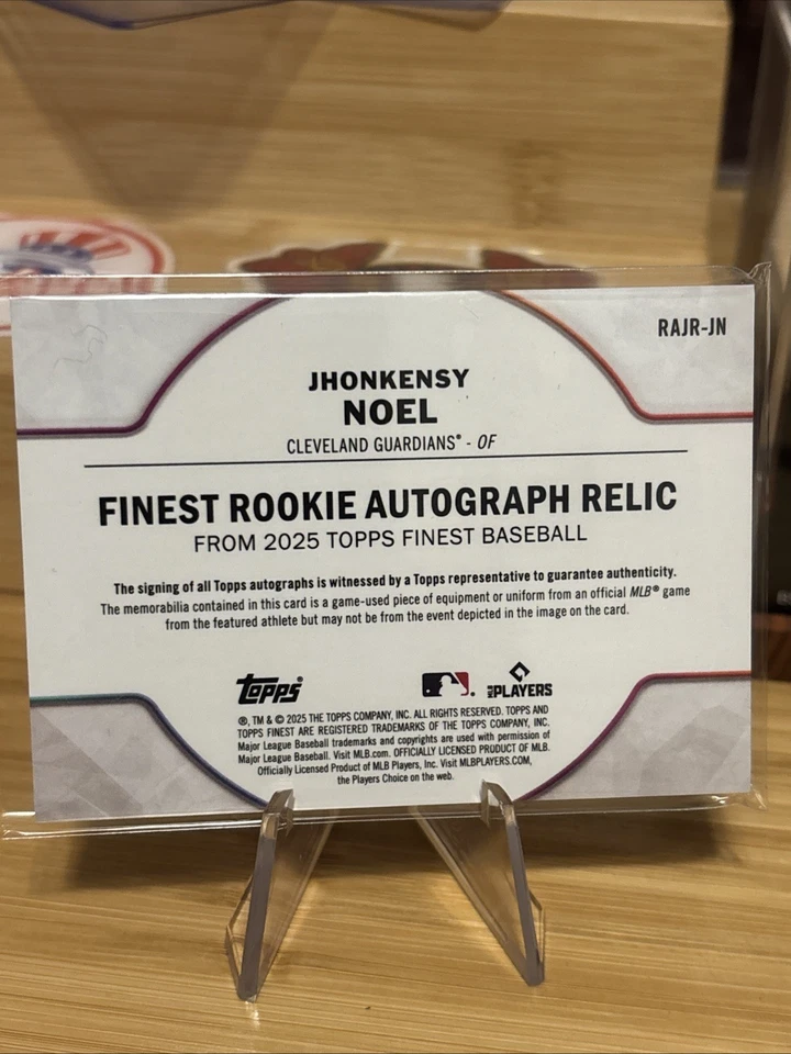 2025 Topps Finest Rookie Autograph Relic Jhonkensy Noel #RAJR-JN Blue /99 - Image 2 of 2