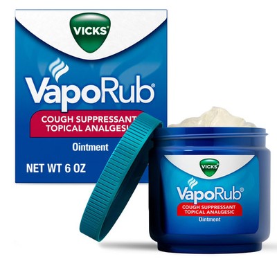 Vicks Vaporub Cough Suppressant Topical Analgesic Medicated Ointment 6 oz 2PK