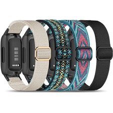 4 Pack Elastic Nylon Compatible with Fitbit Inspire 3 Band/Fitbit Inspire 2 B...