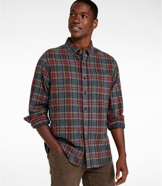 LL BEAN Scotch Plaid Flannel Shirt Men's XXL Reg Traditional Fit