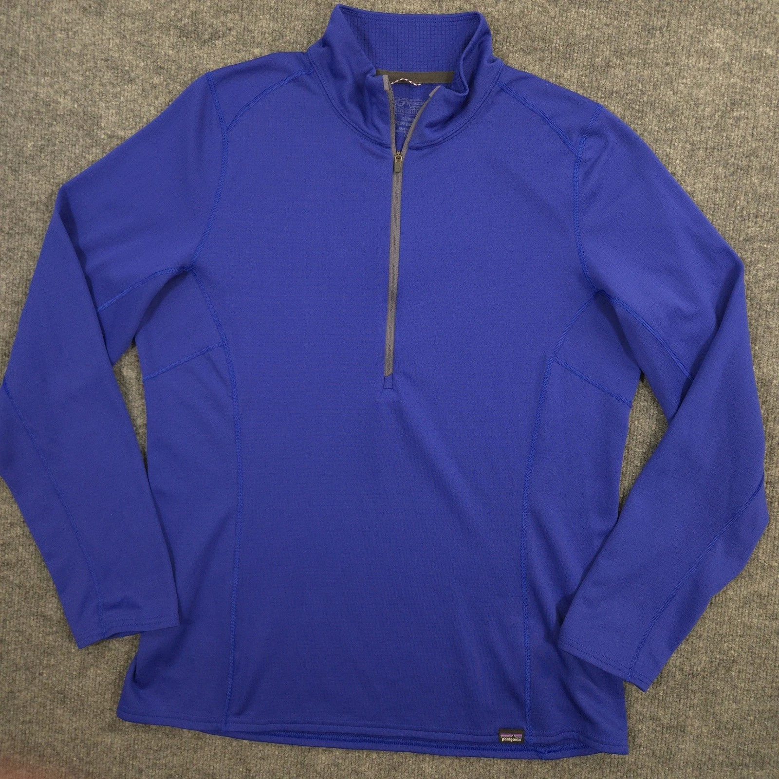 Patagonia Capilene Midweight Zip-Neck Base Layer Womens L Blue Polartec Pullover