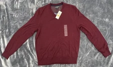NWT Club Room Mens Size Small Sweater Red/Maroon Merino Wool Casual Long Sleeve