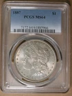 $1 1887 Morgan Silver Dollar PCGS MS64 Philadelphia Mint * AvenueCoin