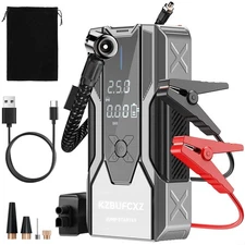 Jump Starter with Air Compressor,26800mAh Battery Booster Pack & 150PSI Tire ...