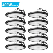 10Pcs UFO LED High Bay Light 400W Commercial Industrial Warehouse Garage Light